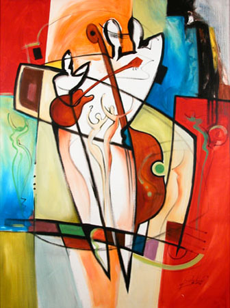 BEGINNING OF LOVE & MUSIC painting - Alfred Gockel BEGINNING OF LOVE & MUSIC art painting